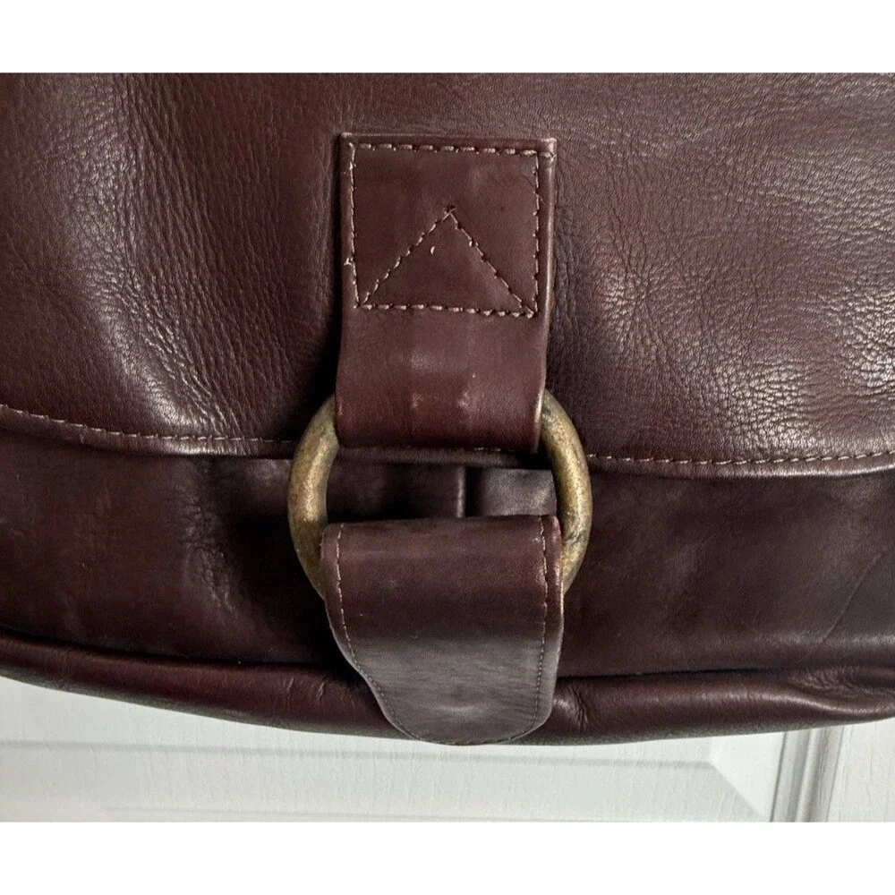 Messenger Bag Brown Large Crossbody Flap Made in Columbia Soft Leather